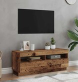 VidaXL Tv-meubel met LED 100x35x40 cm bewerkt hout oud hout