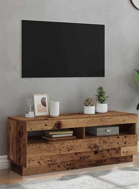 VidaXL Tv-meubel met LED 100x35x40 cm bewerkt hout oud hout