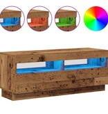 VidaXL Tv-meubel met LED 100x35x40 cm bewerkt hout oud hout