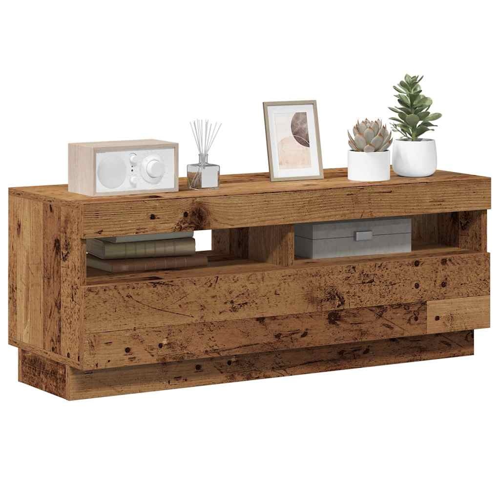 VidaXL Tv-meubel met LED 100x35x40 cm bewerkt hout oud hout