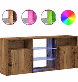 VidaXL Tv-meubel met LED 120x30x50 cm bewerkt hout oud hout