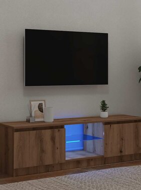 VidaXL Tv-meubel met LED 120x30x36 cm bewerkt hout artisanaal eiken
