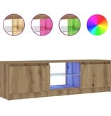 VidaXL Tv-meubel met LED 120x30x36 cm bewerkt hout artisanaal eiken