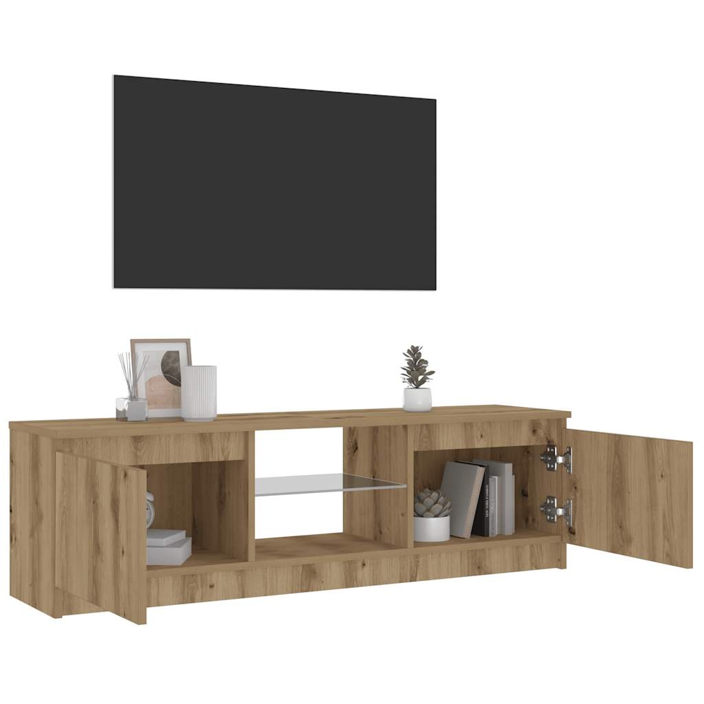 VidaXL Tv-meubel met LED 120x30x36 cm bewerkt hout artisanaal eiken