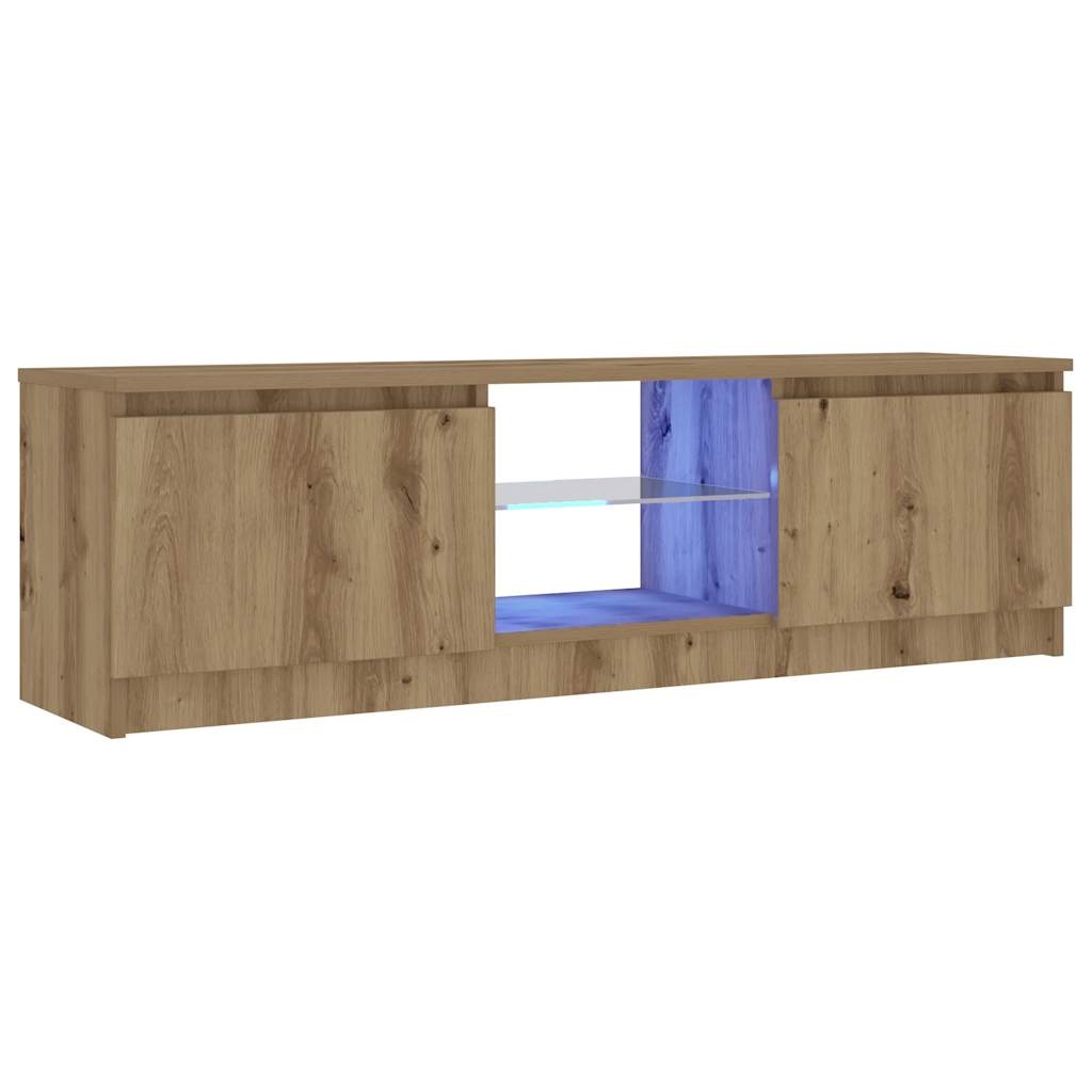 VidaXL Tv-meubel met LED 120x30x36 cm bewerkt hout artisanaal eiken