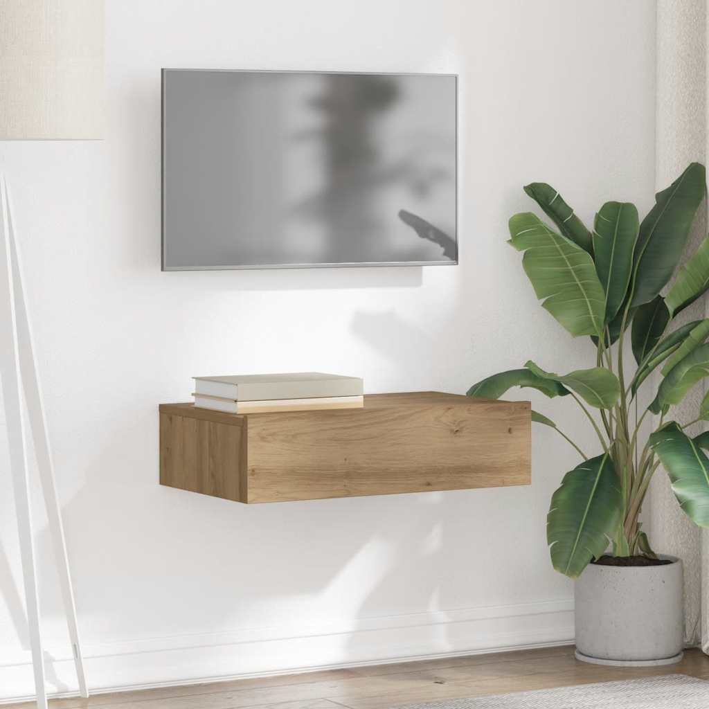 VidaXL Tv-meubel met LED 60x35x15,5 cm artisanaal eikenkleur