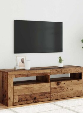 VidaXL Tv-meubel met LED 120x35x40 cm bewerkt hout oud hout