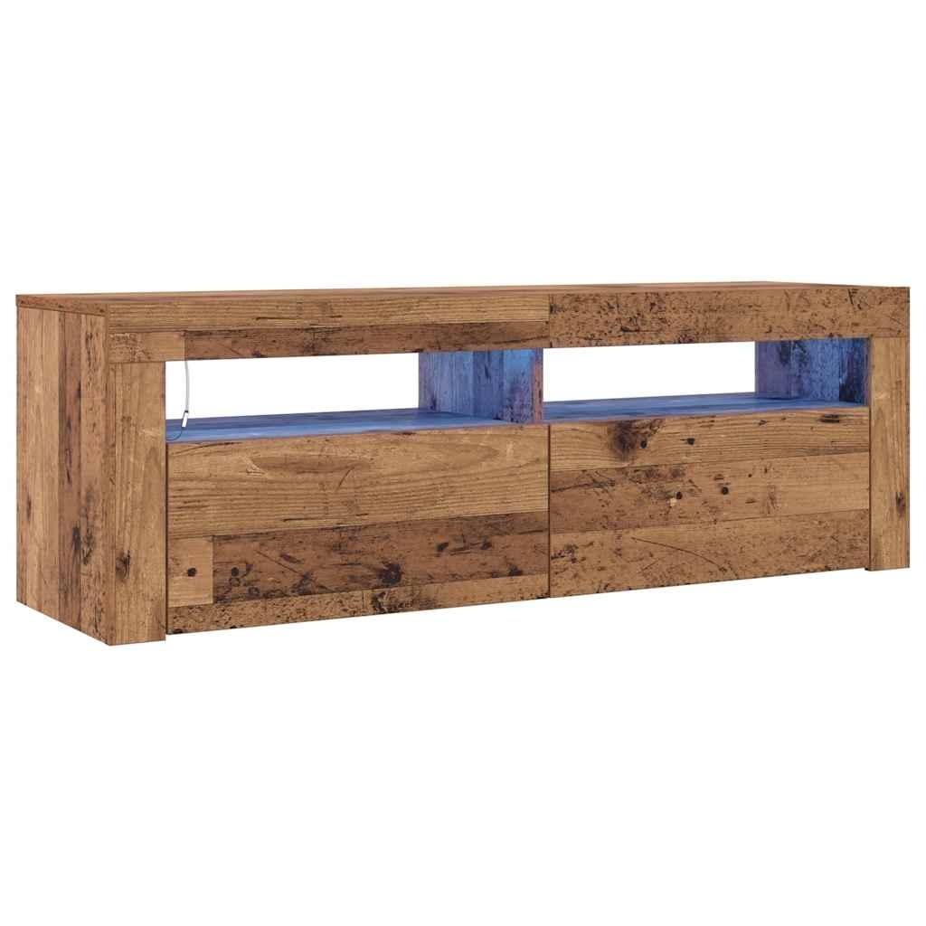 VidaXL Tv-meubel met LED 120x35x40 cm bewerkt hout oud hout