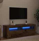 VidaXL Tv-meubel met LED 120x35x40 cm bewerkt hout oud hout