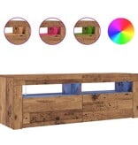 VidaXL Tv-meubel met LED 120x35x40 cm bewerkt hout oud hout
