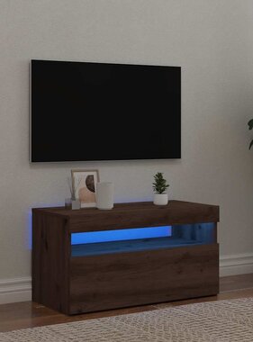 VidaXL Tv-meubel met LED 75x35x40 cm bewerkt hout artisanaal eiken