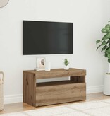 VidaXL Tv-meubel met LED 75x35x40 cm bewerkt hout artisanaal eiken