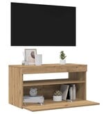 VidaXL Tv-meubel met LED 75x35x40 cm bewerkt hout artisanaal eiken