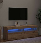 VidaXL Tv-meubel met LED 120x35x40 cm bewerkt hout artisanaal eiken