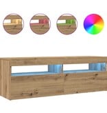 VidaXL Tv-meubel met LED 120x35x40 cm bewerkt hout artisanaal eiken