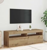 VidaXL Tv-meubel met LED 120x35x40 cm bewerkt hout artisanaal eiken