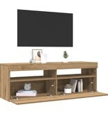 VidaXL Tv-meubel met LED 120x35x40 cm bewerkt hout artisanaal eiken