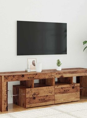 VidaXL Tv-meubel met LED 140x36,5x40 cm bewerkt hout oud hout