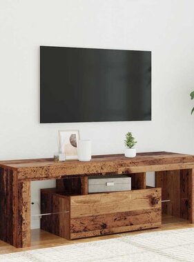 VidaXL Tv-meubel met LED 120x36,5x40 cm bewerkt hout oud hout