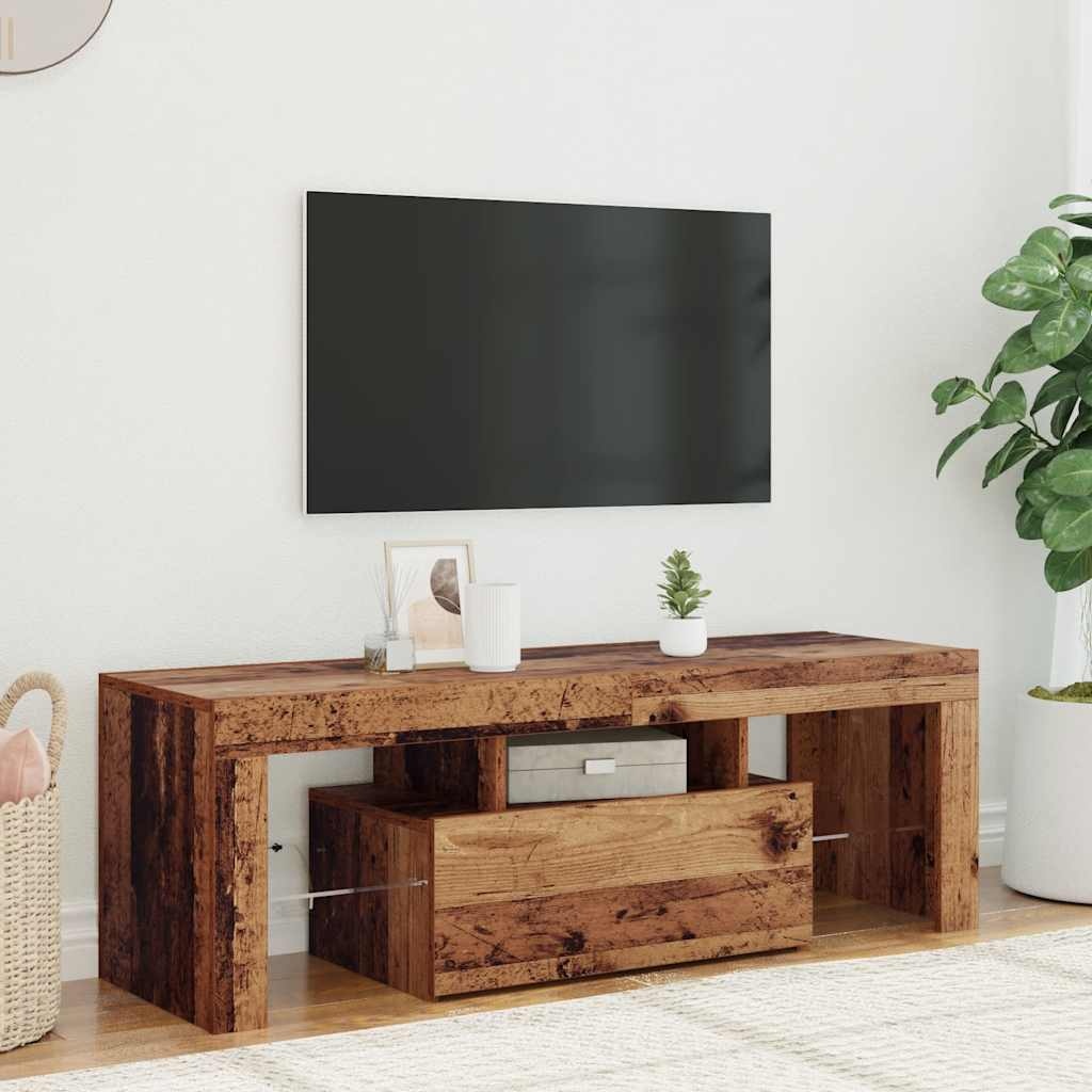 VidaXL Tv-meubel met LED 120x36,5x40 cm bewerkt hout oud hout