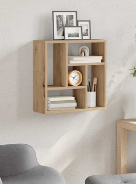 VidaXL Wandschap 45x16x45 cm bewerkt hout artisanaal eikenkleurig
