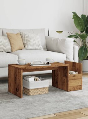 VidaXL Salontafel 90x45x35 cm bewerkt hout oud houtkleurig