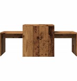 VidaXL Salontafelset 100x48x40 cm bewerkt hout oud houtkleurig
