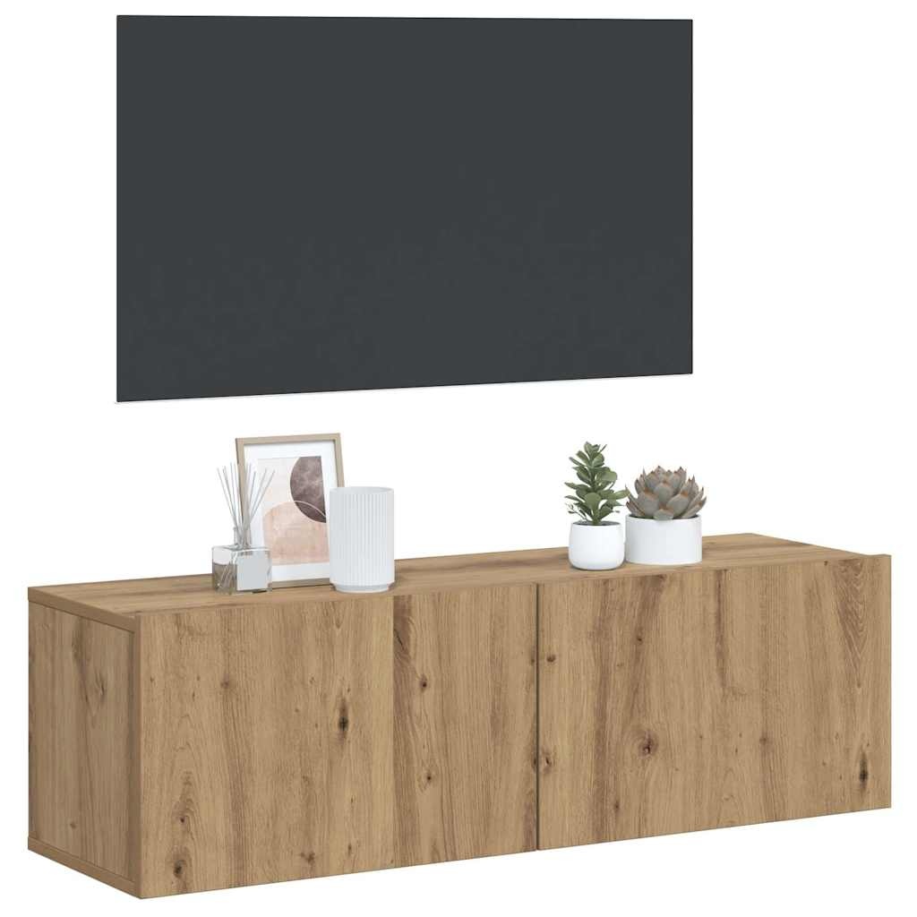 VidaXL Tv-wandmeubel 100x30x30 cm bewerkt hout artisanaal eikenkleurig