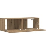 VidaXL Tv-wandmeubel 100x30x30 cm bewerkt hout artisanaal eikenkleurig
