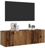 VidaXL Tv-wandmeubel 100x30x30 cm bewerkt hout oud houtkleurig