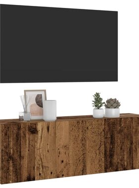 VidaXL Tv-wandmeubel 100x30x30 cm bewerkt hout oud houtkleurig