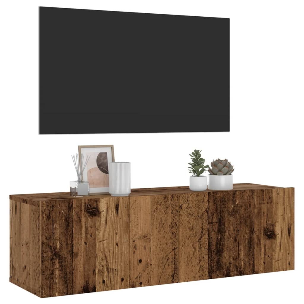 VidaXL Tv-wandmeubel 100x30x30 cm bewerkt hout oud houtkleurig