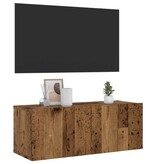 VidaXL Tv-wandmeubel 80x30x30 cm bewerkt hout oud houtkleurig