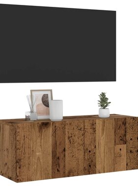 VidaXL Tv-wandmeubel 80x30x30 cm bewerkt hout oud houtkleurig