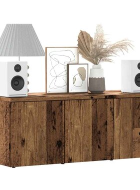 VidaXL Tv-meubel 80x34x30 cm bewerkt hout oud houtkleurig