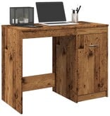 VidaXL Bureau 100x50x76 cm bewerkt hout oud houtkleurig