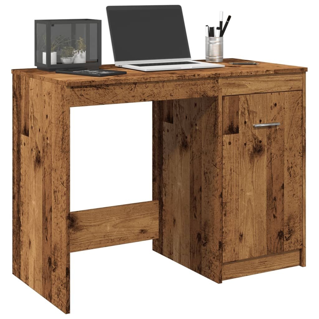 VidaXL Bureau 100x50x76 cm bewerkt hout oud houtkleurig