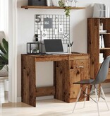 VidaXL Bureau 100x50x76 cm bewerkt hout oud houtkleurig