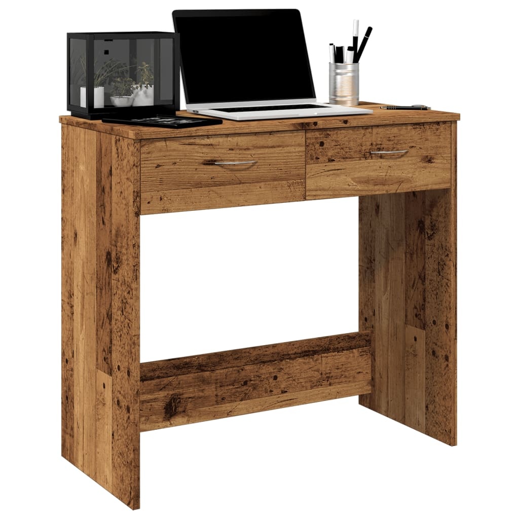 VidaXL Bureau 80x40x75 cm bewerkt hout oud houtkleurig