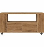 VidaXL Tv-meubel met wielen 102x34,5x43 cm hout artisanaal eiken