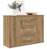 VidaXL Dressoir 90x29,5x65 cm bewerkt hout artisanaal eikenkleur