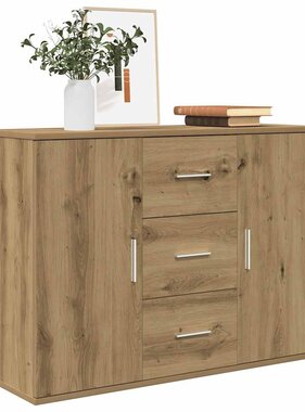 VidaXL Dressoir 90x29,5x65 cm bewerkt hout artisanaal eikenkleur