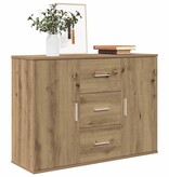 VidaXL Dressoir 90x29,5x65 cm bewerkt hout artisanaal eikenkleur