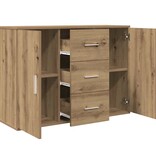 VidaXL Dressoir 90x29,5x65 cm bewerkt hout artisanaal eikenkleur