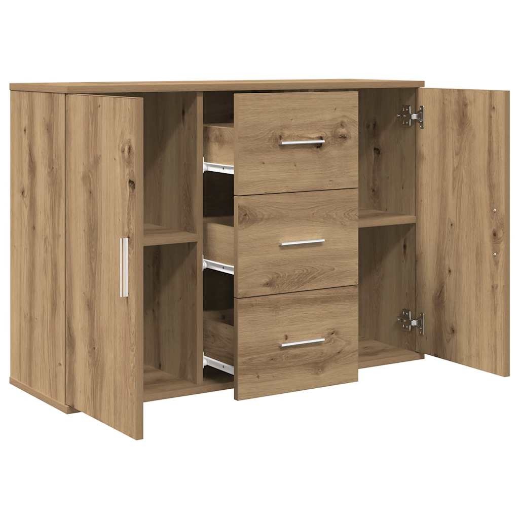 VidaXL Dressoir 90x29,5x65 cm bewerkt hout artisanaal eikenkleur
