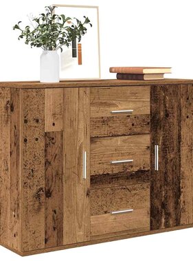 VidaXL Dressoir 90x29,5x65 cm bewerkt hout oud houtkleurig