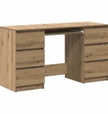 VidaXL Bureau 140x50x77 cm bewerkt hout artisanaal eikenkleur