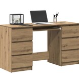 VidaXL Bureau 140x50x77 cm bewerkt hout artisanaal eikenkleur