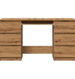 VidaXL Bureau 140x50x77 cm bewerkt hout artisanaal eikenkleur
