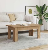 VidaXL Salontafel 100x60x42 cm bewerkt hout artisanaal eikenkleur